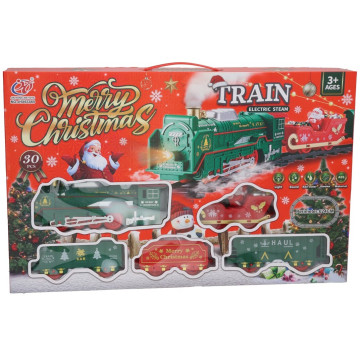 Kersttrein met echte stoom, licht en geluid - 60,8 x 7, 5 x 38 cm