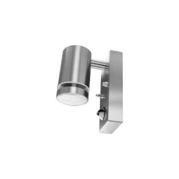 Integral IP54 RVS wandlamp met sensor Lichtgrijs - GU10