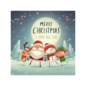 Diamond Painting kerstkaart met kerstgezelschap