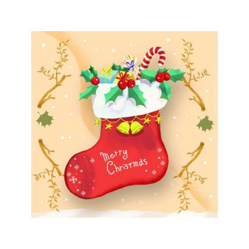 Diamond Painting kerstkaart met kerstsok