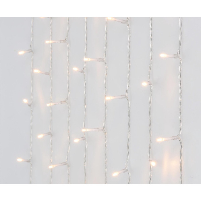 Koppelbare Lichtgordijn LED - warm wit licht - 1x1,5 M - 160 lampjes - dimbaar