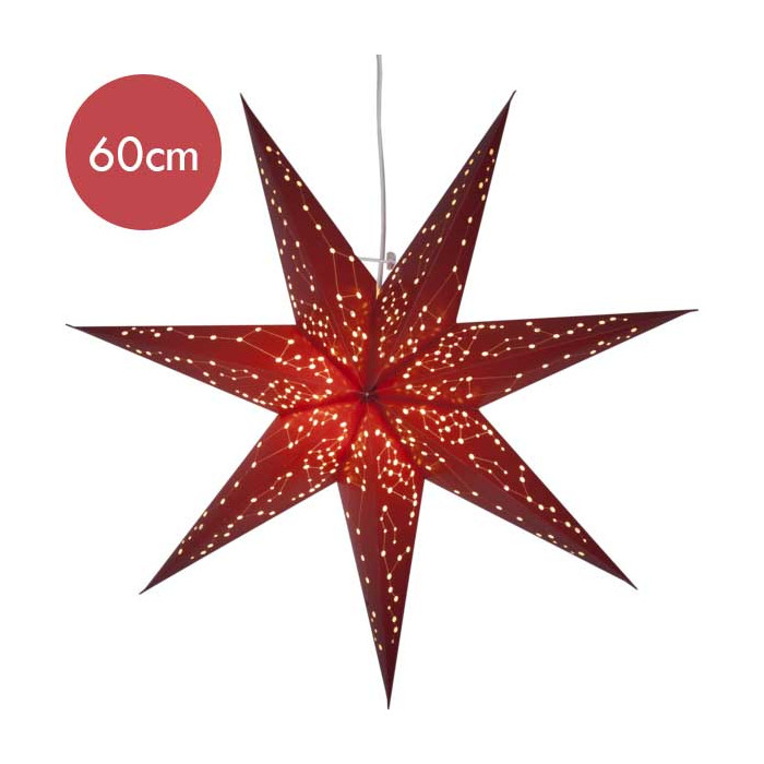 Rode hangende sterrenlamp Galaxy met E14 fitting - 60 cm