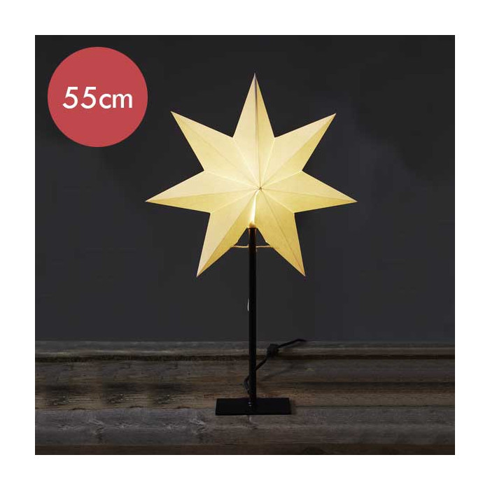 Witte kerstster Frozen met E14 fitting - 55 cm