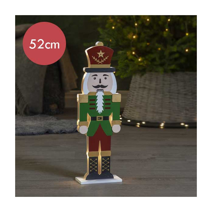 Notenkraker groen / rood met LED verlichting - 52 cm