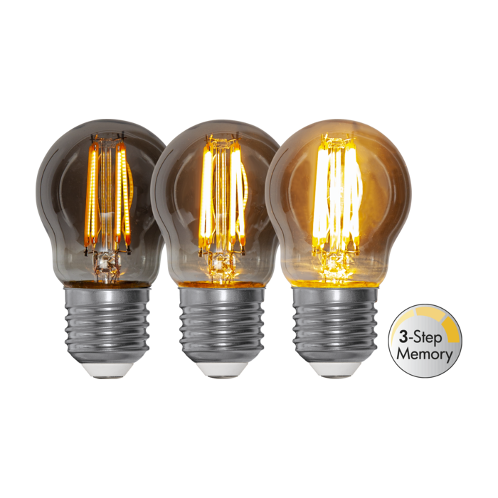 3 standen - Standaard bol - E27 - 2.9W - Super Warm Wit - 2200K - Dimbaar