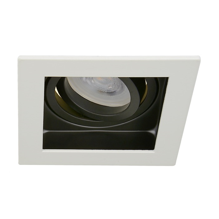 GU10 Armatuur RD Wit/Zwart Vierkant