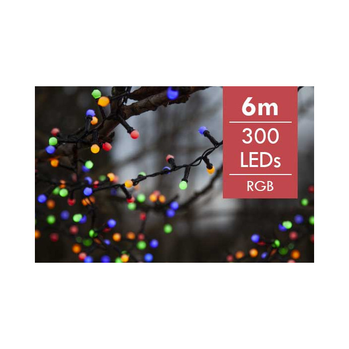 Kerstboomverlichting LED Multi Berry mini 6 meter -div lichtstanden - 300 lampjes