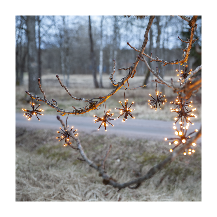 Lichtgordijn mini poolster zwart - 4 m - 200 lampjes - Goud warm wit licht