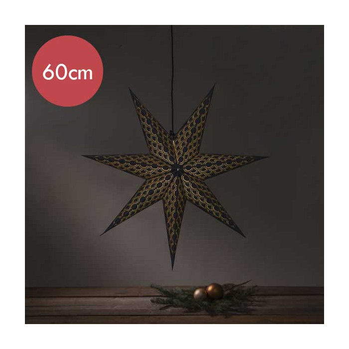Zwarte papieren kerstster Brodie  - 60 cm