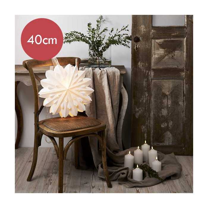 Witte papieren kerstster Clipp  - 40 cm