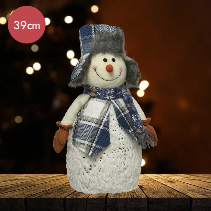 Sneeuwpop met pilotenmuts - 39CM 