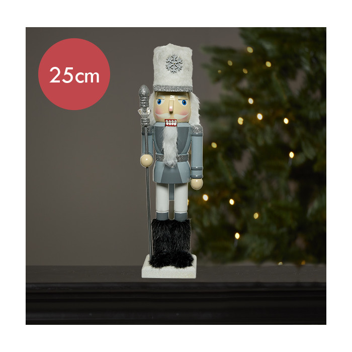 Notenkraker blauw grijs met dirigeerstok - 25CM 