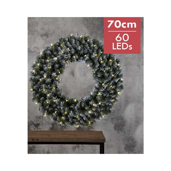 Verlichte Kerstkrans "Edmonton" 70cm