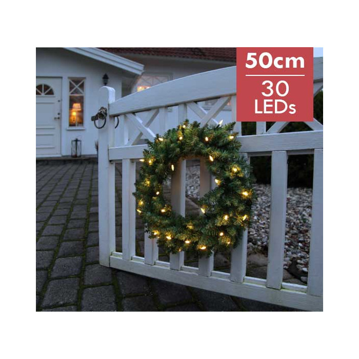 Verlichte Kerstkrans "Calgary" 50cm