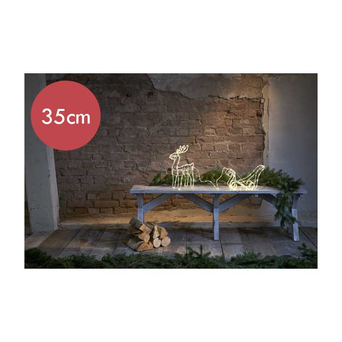 hert met slee - 158 LED lampjes - 35 cm