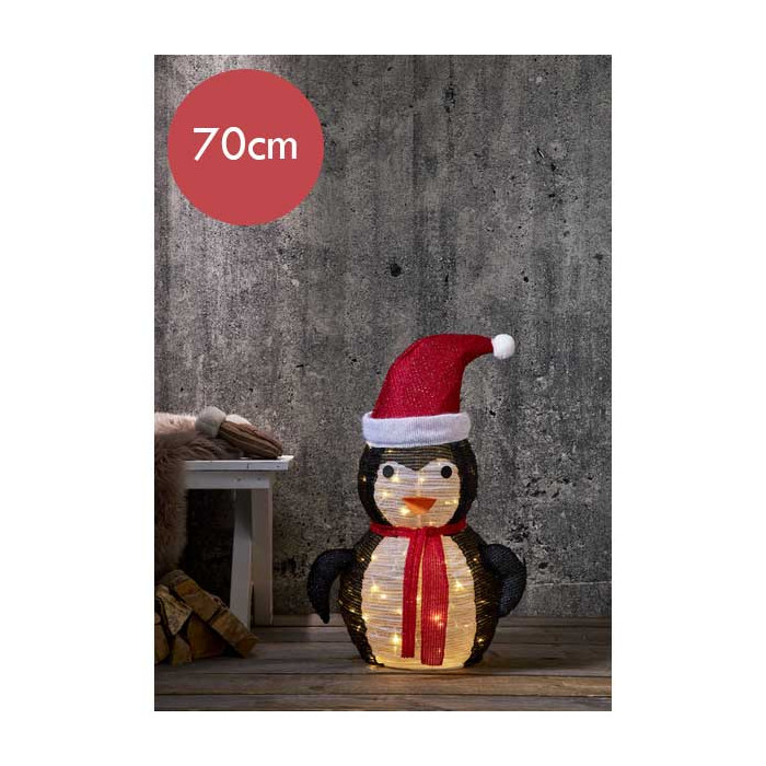 3D Pinguïn met 45 LED lampjes - 70 cm
