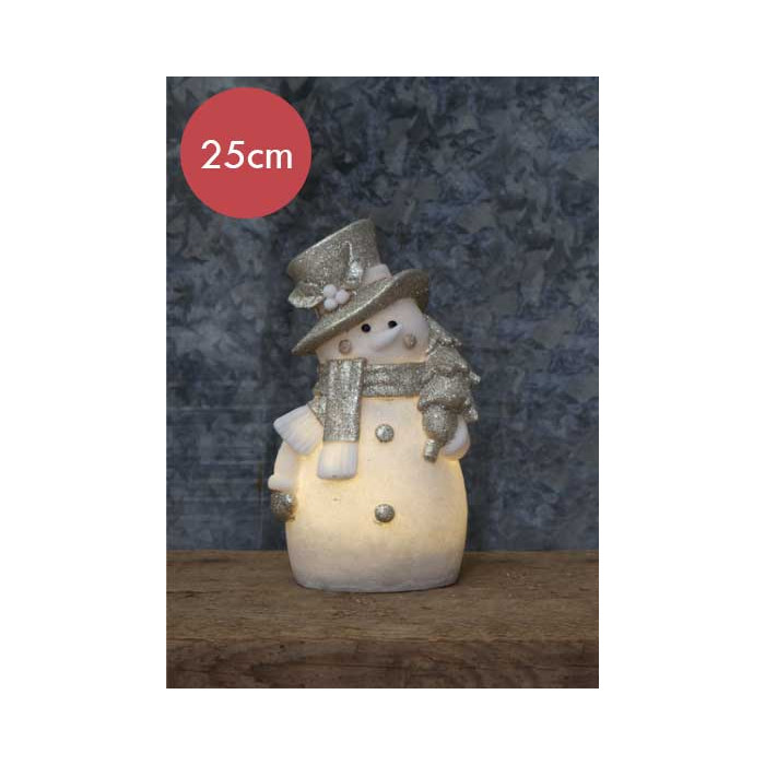 Sneeuwpop "Buddy" verlicht - 25cm