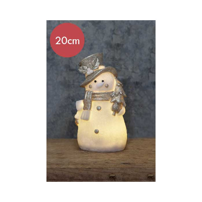 Sneeuwpop "Buddy" verlicht - 20cm