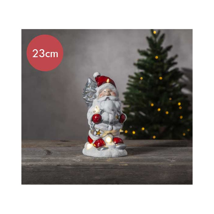 Verlichte kerstman - 23cm