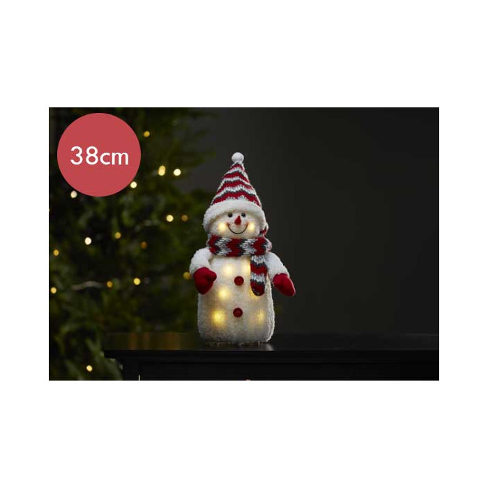 Hoge Sneeuwpop met rode sjaal -38cm 