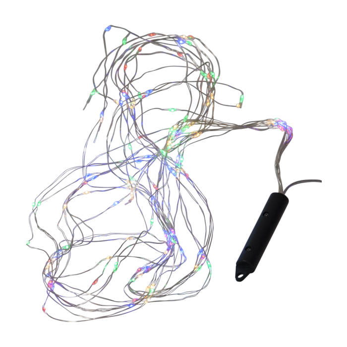 RGB dauwdruppel - Zilver 140cm - 125 LED lampjes