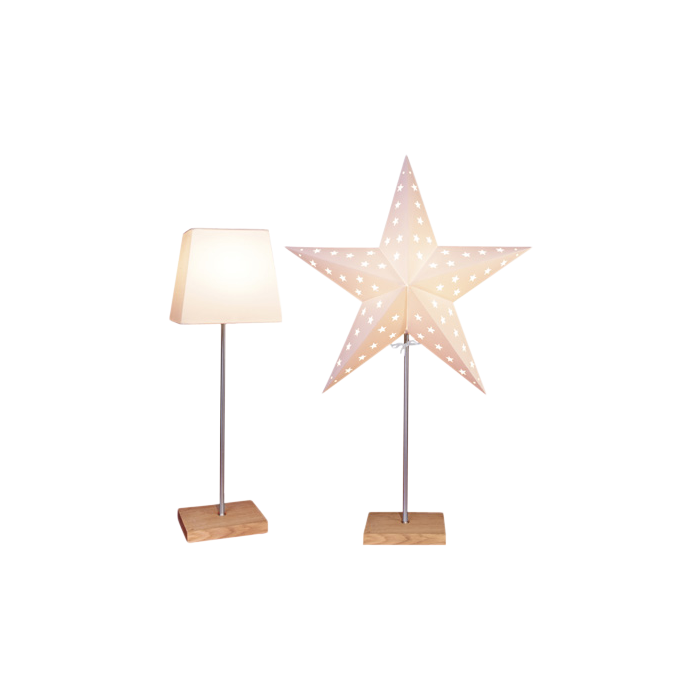 Staande kerstster duo "Leo hout"-65cm