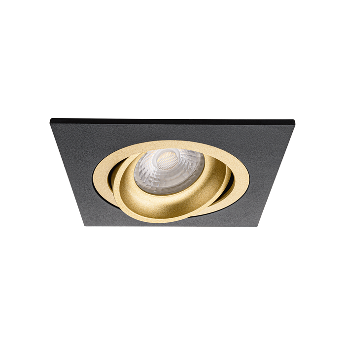 LED Inbouwspot Warmglow Vierkant Zwart/goud