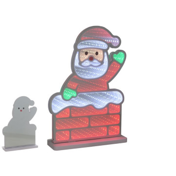 LED Infinity light Kerstman uit schoorsteen - 30 cm