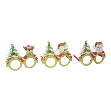 Kerstbril met kerstboom en kerstman 14x12,5 cm