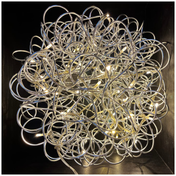 3D Kerstbal "Galax Cluster" met 50 LEDs - Zilver ø30 cm