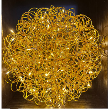 3D Kerstbal "Galax Cluster" met 100 LEDs - Koper ø37,5 cm