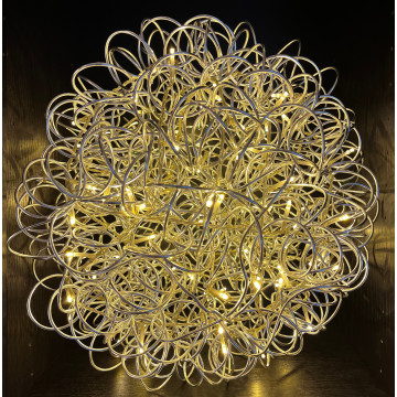 3D Kerstbal "Galax Cluster" met 100 LEDs - Zilver ø37,5 cm