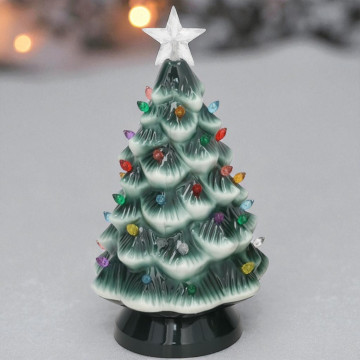 Kerstboom met 5 multicolor leds - 24 cm hoog