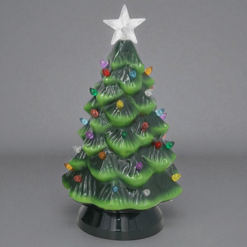 Kerstboom met 5 multicolor leds - 24 cm hoog