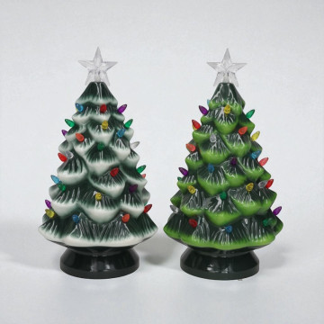Set van twee kerstbomen met multicolor leds - 36 cm hoog