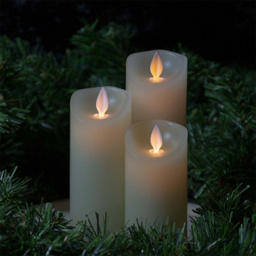 LED Wax kaarsen set ivoor met vlam effect en afstandsbediening - voor binnen - ES - Ø 5cm
