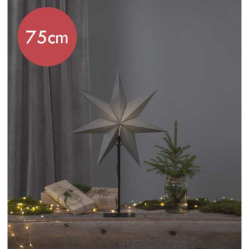 Grijze kerstster Ozen met E14 fitting - 75 cm