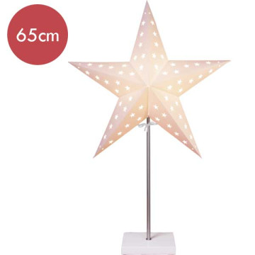 Witte kerstster Leo met E14 fitting - 65 cm