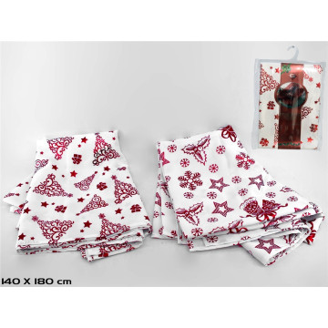 Kerst tafelkleed wit/rood 140x180 cm