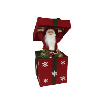 Kerstman uit geschenkdoos - 20 LEDs - 90 cm