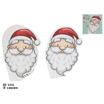 Kerst servetten kerstman - 12 stuks - 33x33 cm