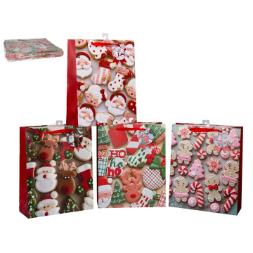 Set van 4 kerst cadeautasjes - 12 x 30 x 42 cm