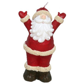 Kerstman kaars van wax - 14 cm 