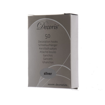 IJzeren kerstbalhaakjes 50 stuks - Zilver