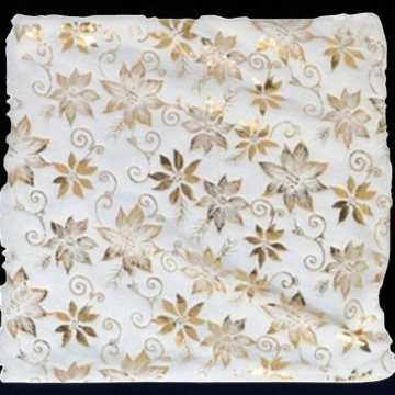 Kerst kussenhoes met gouden bloemen - 43 x 43 cm