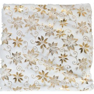 Kerst kussenhoes met gouden bloemen - 43 x 43 cm