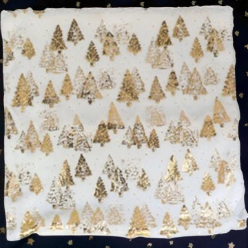 Kerst kussenhoes met gouden kerstbomen - 43 x 43 cm
