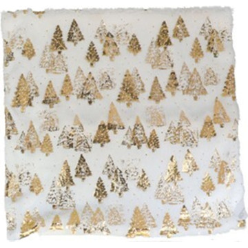 Kerst kussenhoes met gouden kerstbomen - 43 x 43 cm
