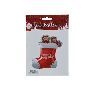 Grote Kerst Ballon Gevulde kerstsok Rood - 86cm
