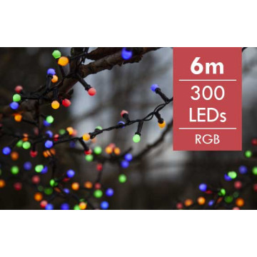 Kerstboomverlichting LED Multi Berry mini 6 meter -div lichtstanden - 300 lampjes